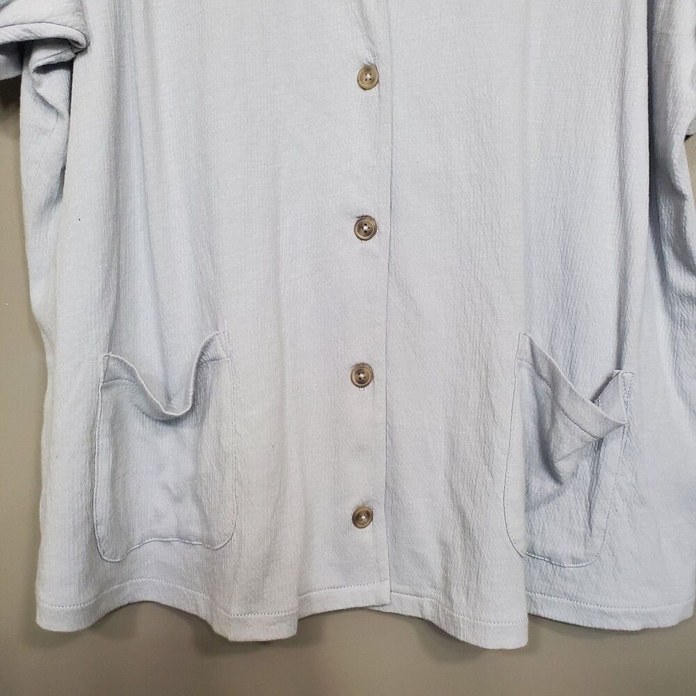 Madewell Camp Shirt Womens Size 1X Knit Lightspun Light Blue Button Up New NF804 - Picture 5 of 11